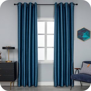 TENDA RODI OSCURANTE METALLIZZATA FANTASIA RAMI E FOGLIE 1 PANNELLO 140X275CM BLU