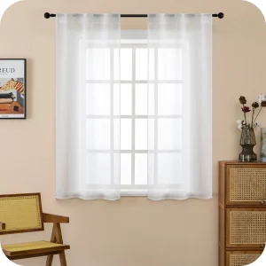 COPPIA TENDE ITACA FILTRANTI SIMIL LINO 2X55X150CM BIANCO