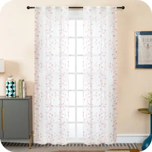 COPPIA TENDE BALI FILTRANTI IN SIMIL LINO FANTASIA RAMPICANTI 2X70X240CM ROSA
