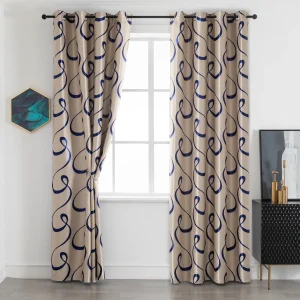 TENDA SEMI OSCURANTE FANTASIA CURVILINEA 1 PANNELLO 140X275CM BEIGE E BLU