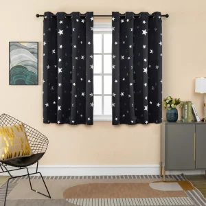 TENDA OSCURANTE FANTASIA STELLE ARGENTATE 1 PANNELLO 140X145CM NERO