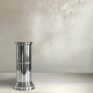 Colonna/Piedistallo in Metallo Lucido dal Design Contemporaneo
