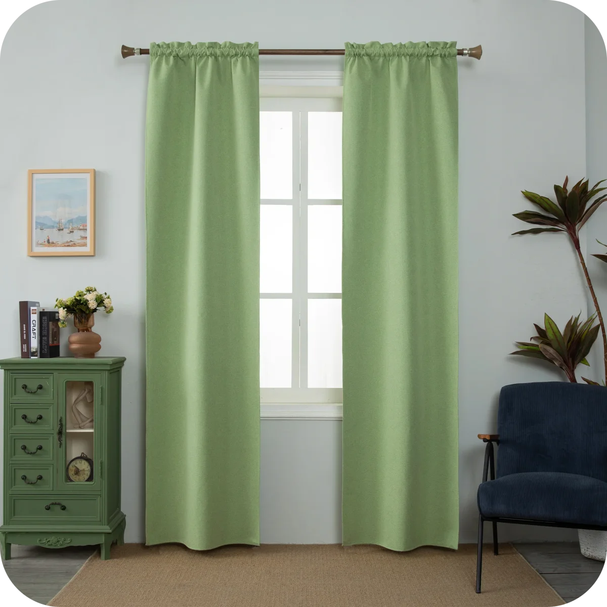 TENDA BARBADOS TOTALMENTE OSCURANTE 2X70X240CM VERDE - immagine 2